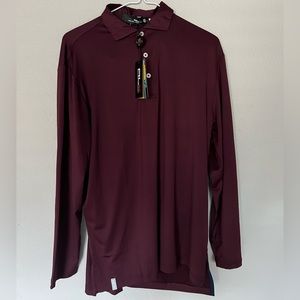Ralph Lauren RLX Performance Golf Men’s Long Sleeve Polo Shirt Burgundy